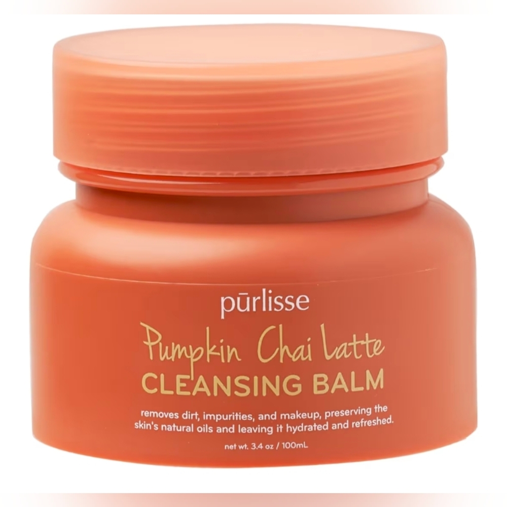 New NIB purlisse Pumpkin Chai Latte Cleansing Balm in Vibrant Orange